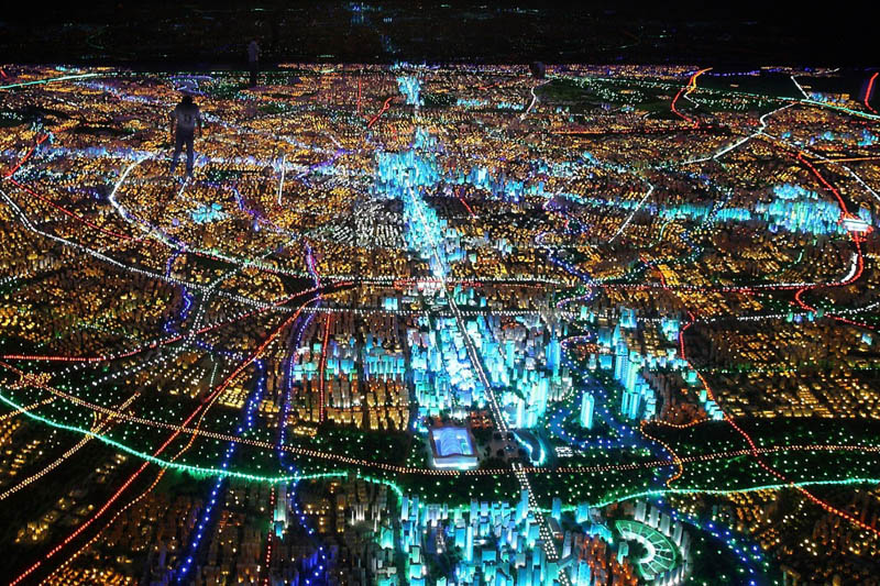 large scale model of chendu city at night Picture of the Day: Bright Lights, Big City