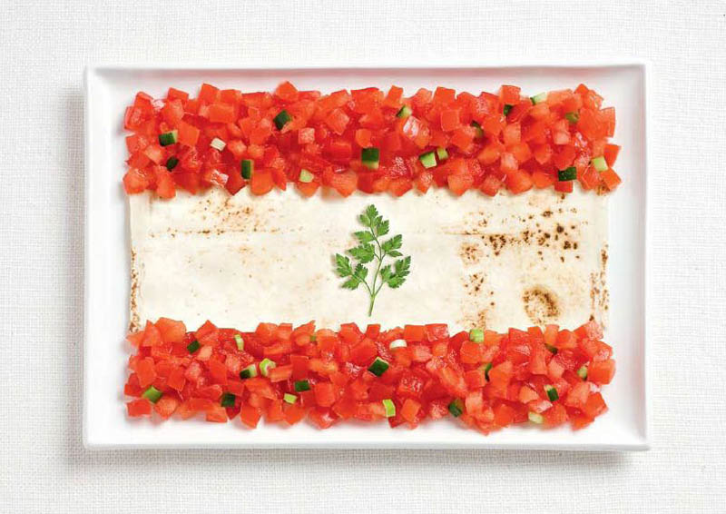 lebanon flag made from food 18 National Flags Made From Food