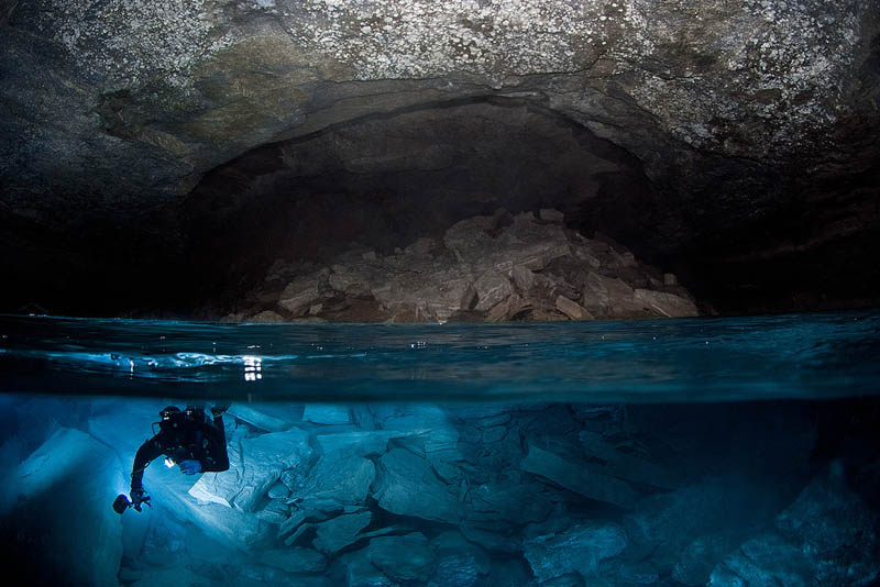 over under water photography Picture of the Day: Incredible Underwater Cave in Russia