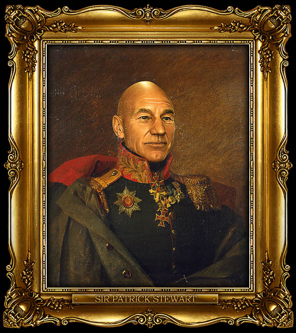 patrick stewart as russian general portrait 15 Celebrity Portraits Painted Like Russian Generals