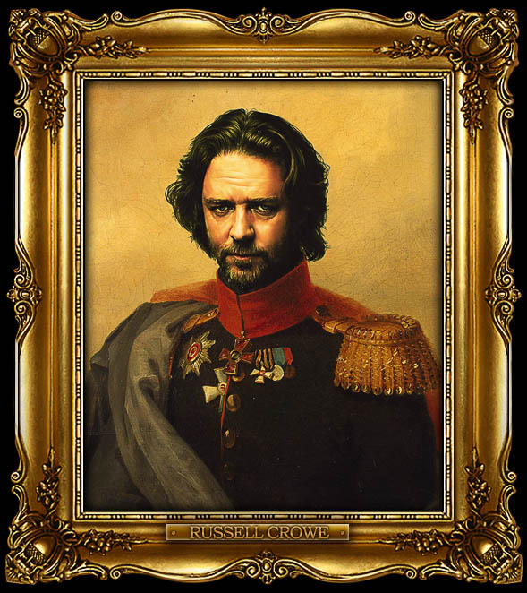 russell crowe as russian general portrait 15 Celebrity Portraits Painted Like Russian Generals