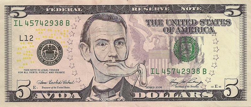 salvador dali dollar bill currency cash art This Artist Transforms US Banknotes Into Hilarious Portraits