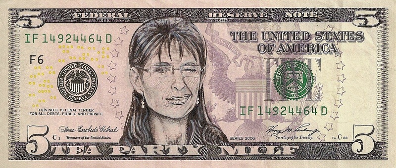 sarah palin dollar bill currency cash art This Artist Transforms US Banknotes Into Hilarious Portraits
