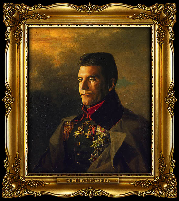 simon cowell as russian general portrait 15 Celebrity Portraits Painted Like Russian Generals