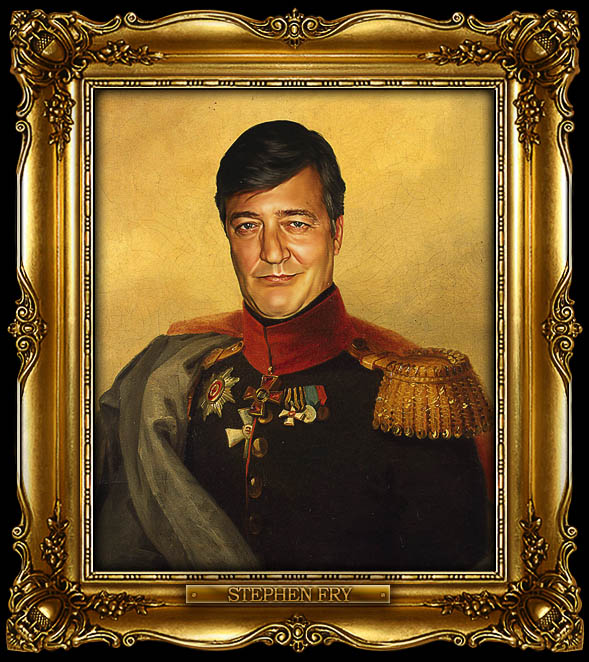 stephen fry as russian general portrait 15 Celebrity Portraits Painted Like Russian Generals