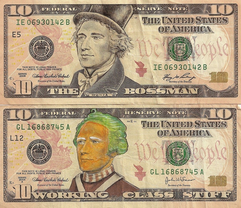 wonka oompa cash currency bill art This Artist Transforms US Banknotes Into Hilarious Portraits