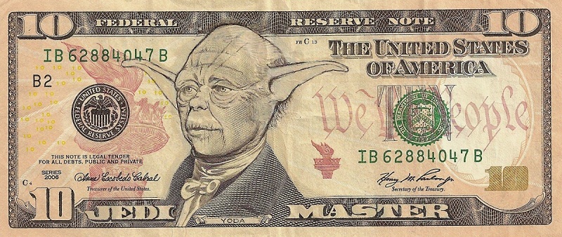 yoda dollar bill currency cash art 15 Banknotes that Show Queen Elizabeth Age from a Child to an Elderly Woman
