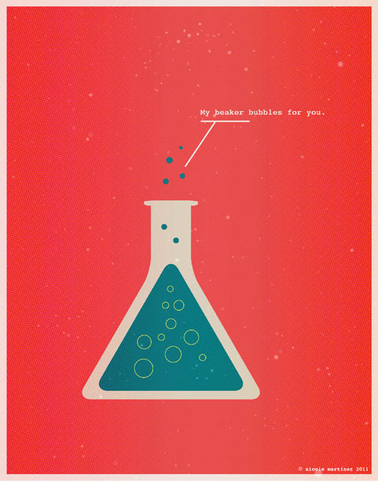 beaker bubbles for you nerdy love poster 12 Nerdy Professions of Love