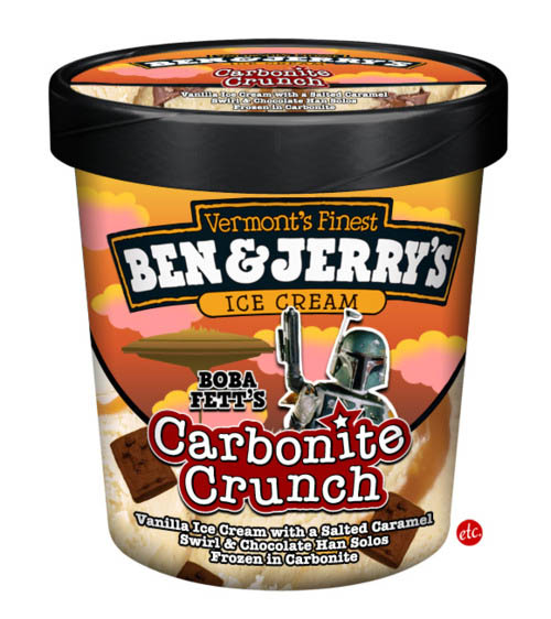 boba fett funny ben and jerrys ice cream labels flavors 10 Funny Ben & Jerrys Pop Culture Ice Cream Flavors