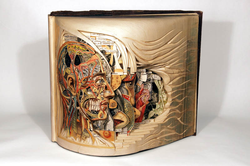 book art carving sculpture brian dettmer 10 Artist Designs Books That Fan Out Into 360 Degree Stories