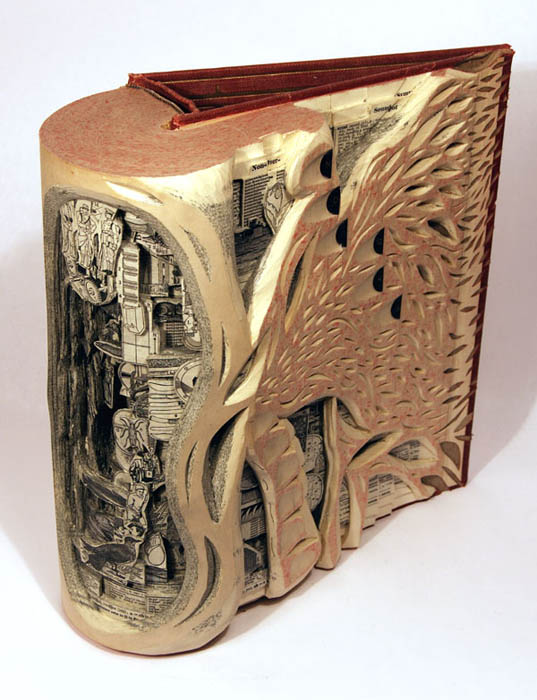 book art carving sculpture brian dettmer 4 Intricate Book Art Carvings by Brian Dettmer