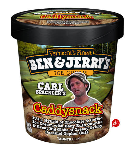 caddyshack funny ben and jerrys ice cream labels flavors 10 Funny Ben & Jerrys Pop Culture Ice Cream Flavors