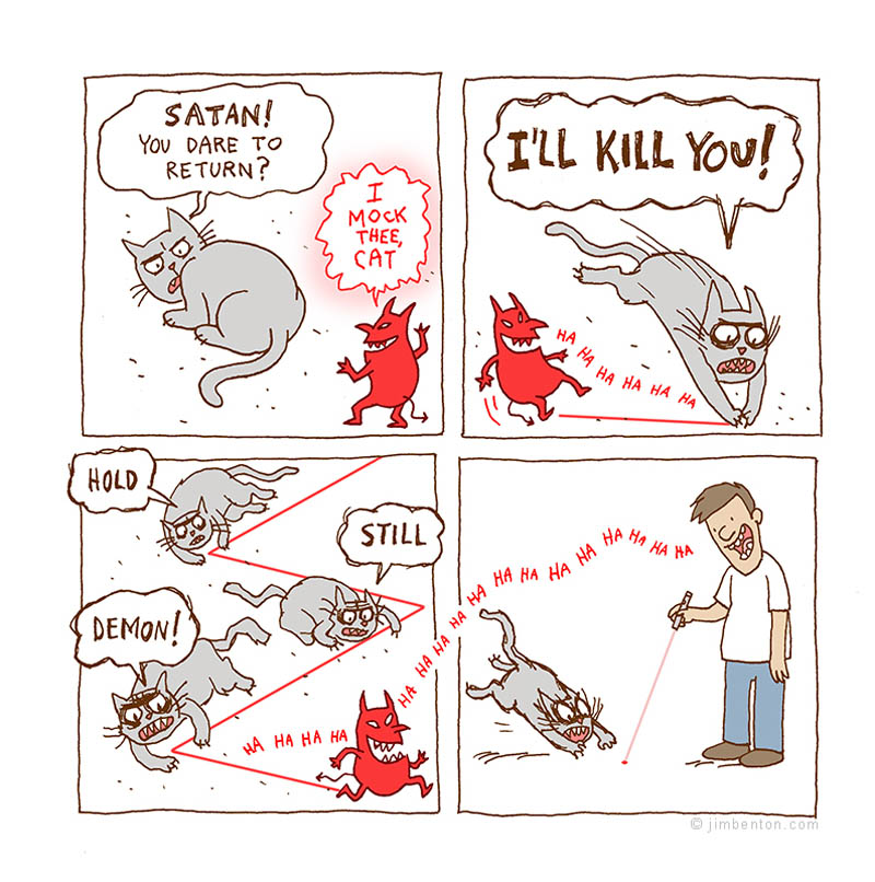 jimbentoncomic laserpointercat Laser Pointer Cat [Comic Strip]