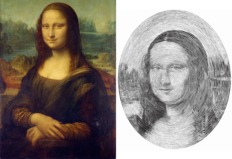 mona lisa made from single outward spiral pen stroke 3 Incredible Portraits Made From A Single Pen Stroke