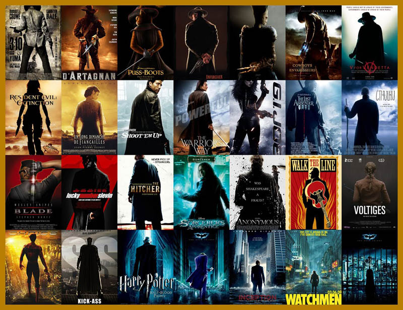 movie poster cliches themes styles back to back viewed from side 3 10 Funny Movie Poster Cliches
