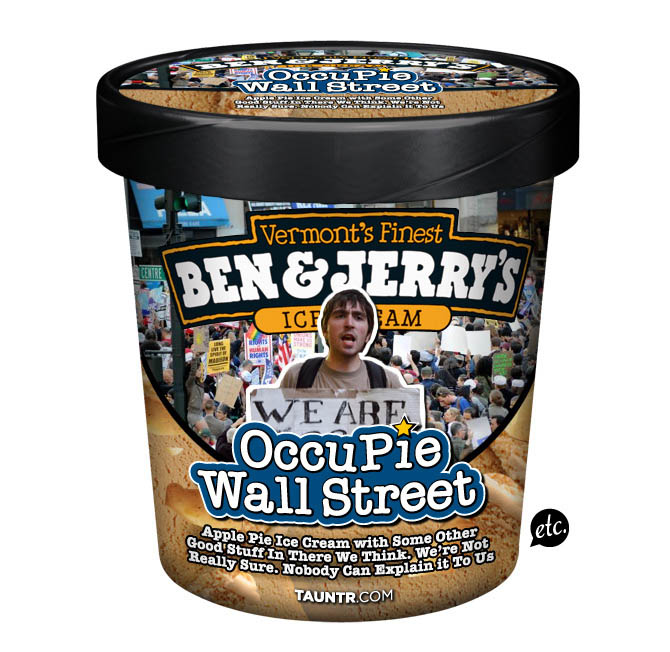 ows occupy wall street funny ben and jerrys ice cream labels flavors 10 Funny Ben & Jerrys Pop Culture Ice Cream Flavors