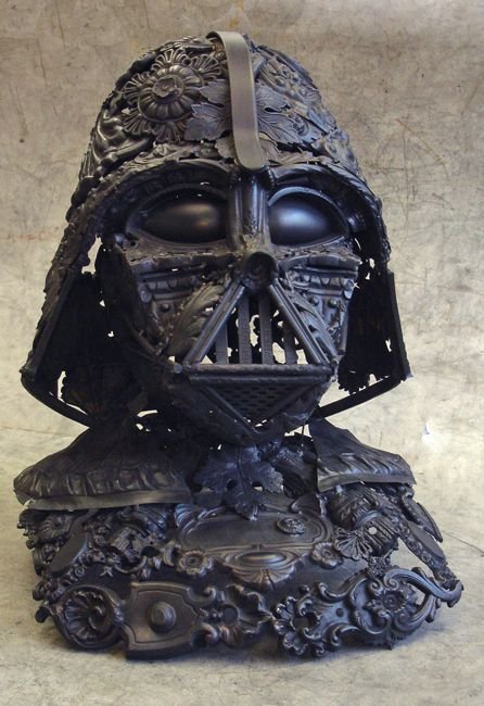 darth vader made from scrap junk bellino alain 3 Darth Vader Mask Made from Scrap Metal