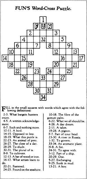 first crossword puzzle ever arthur wynnes word cross 1913 This Day In History   December 21st