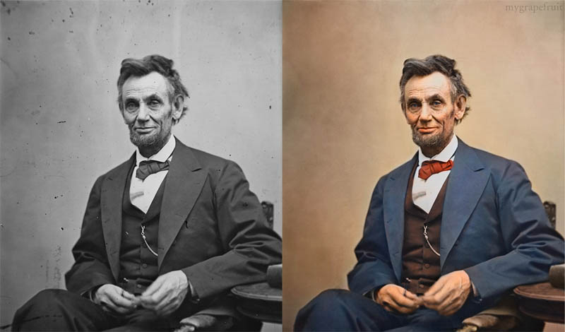 abraham lincoln portrait colorized Four Iconic Photos Turned Into Selfies