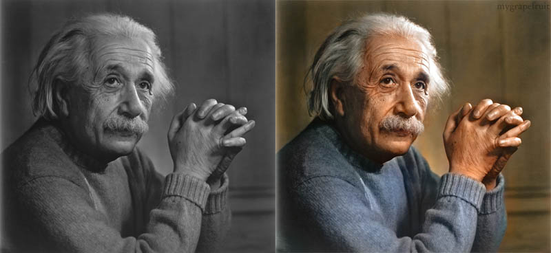 albert einstein portrait colorized 15 Famous Photos in History Colorized 