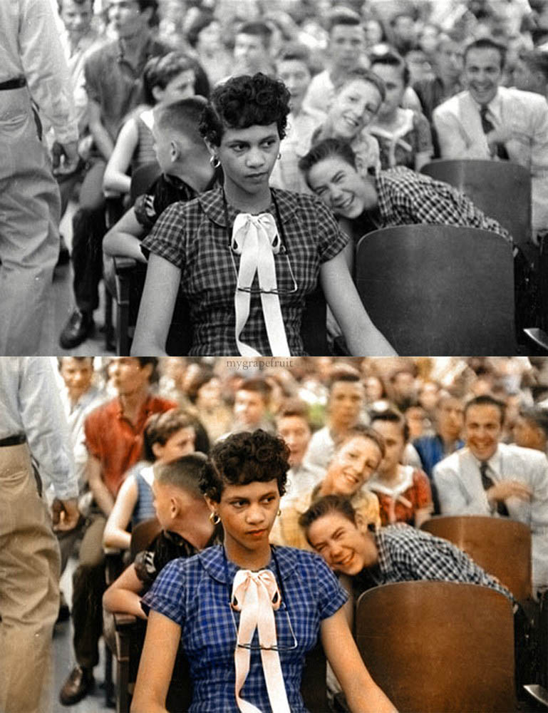 dorothy counts colorized 15 Famous Photos in History Colorized 