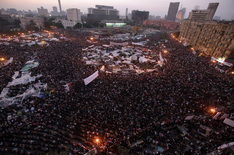 egyptian revolution praying mass tahrir square This Day In History   January 25th
