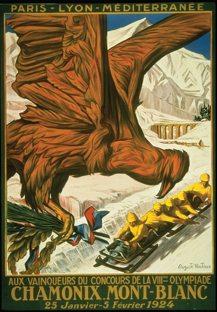 first winter olympics poster 1924 chamonix france This Day In History   January 25th