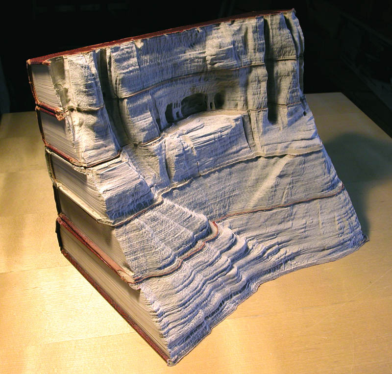 landscapes carved into books guy laramee 1 Incredible Landscapes Carved Into Books
