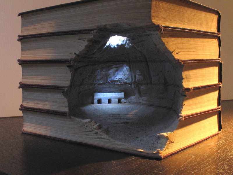 landscapes carved into books guy laramee 3 Incredible Landscapes Carved Into Books