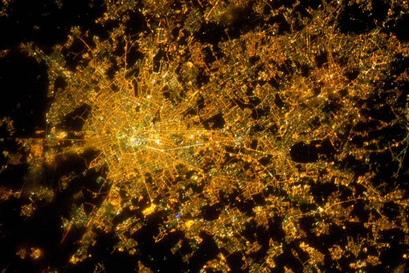 milan italy at night from space nasa Earth at Night: 30 Photos from Space 