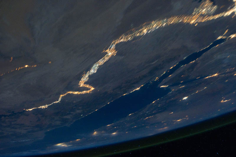 nile river and the sinai peninsula at night from space nasa Earth at Night: 30 Photos from Space 