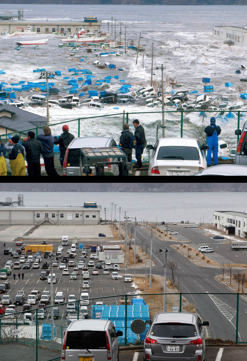 before after cleanup japan earthquake tsunami one year later 1 Picture of the Day: Hard Work Pays Off