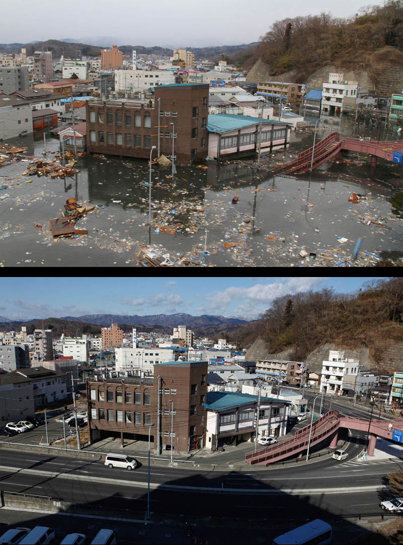 before after cleanup japan earthquake tsunami one year later 2 Picture of the Day: Hard Work Pays Off