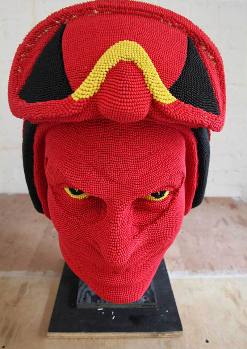 devil head sculpture made of matches set ablaze david mach 5 A Devil Sculpture Made from Matches Gets Set Ablaze