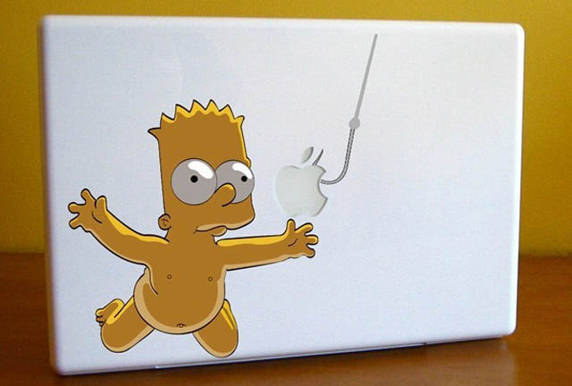 bart nirvana macbook decal sticker 50 Creative MacBook Decals and Stickers