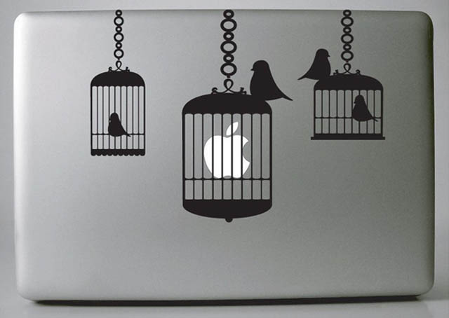 bird cages macbook decal sticker 50 Creative MacBook Decals and Stickers