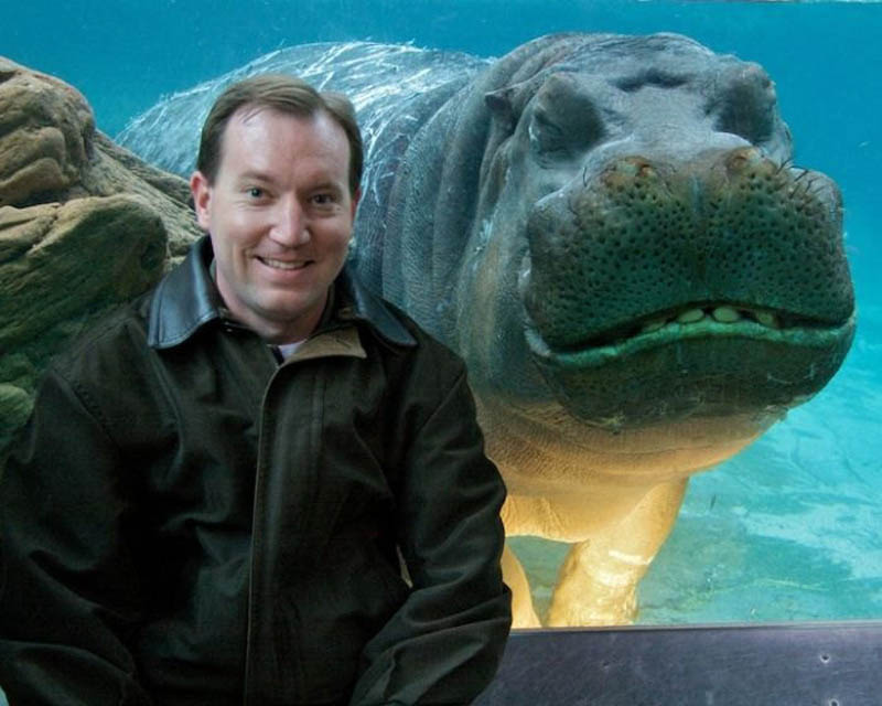 hippo smiling photobomb animal photobombs The 15 Greatest Animal Photobombs of All Time