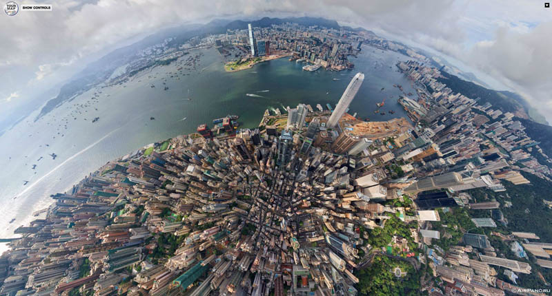 hong kong 360 panorama aerial from above 1 Top Ten 360 Panoramas of Cities Around the World