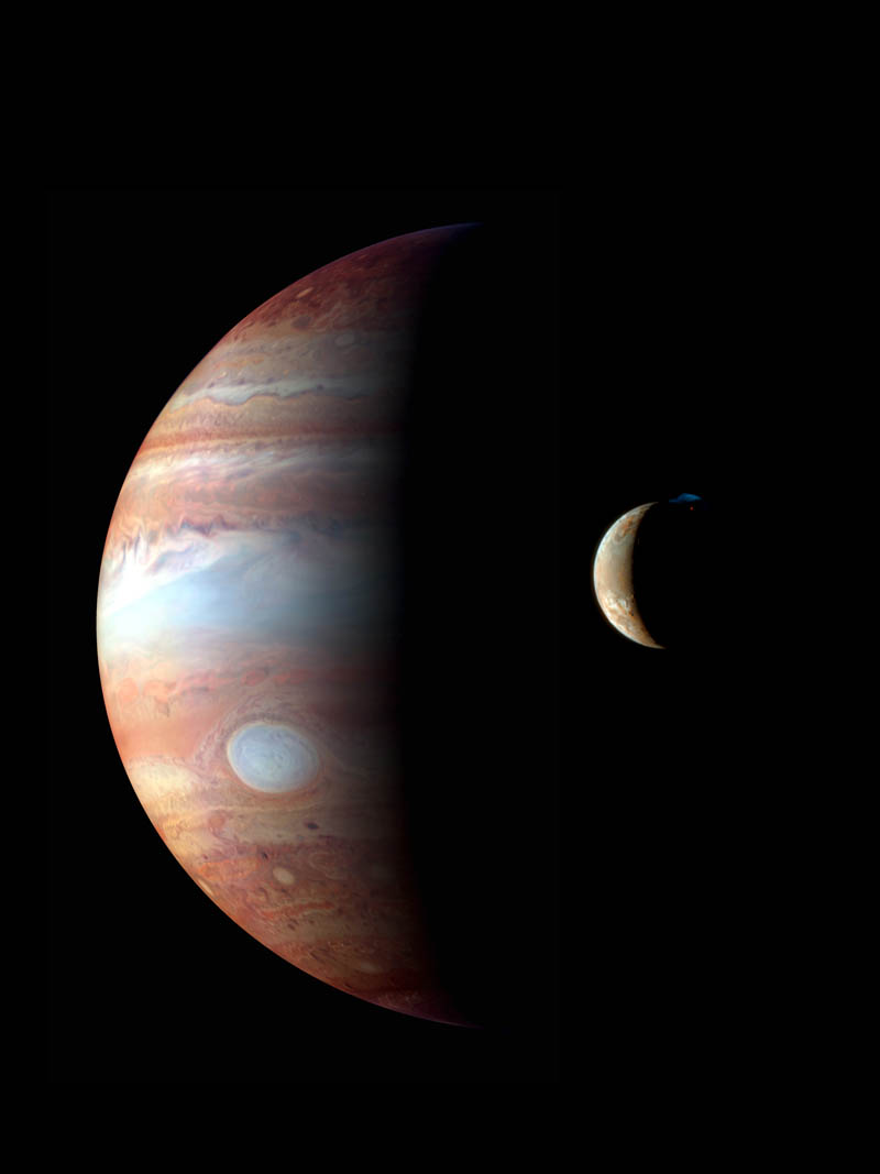 jupiter and io moon with volcanic eruption nasa Picture of the Day: An Eruption on Io as Jupiter Looms