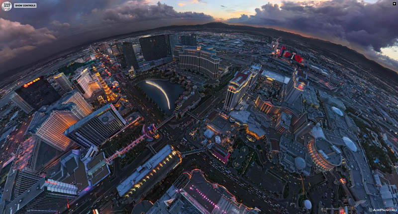 las vegas from above aerial panorama 3 Top Ten 360 Panoramas of Cities Around the World