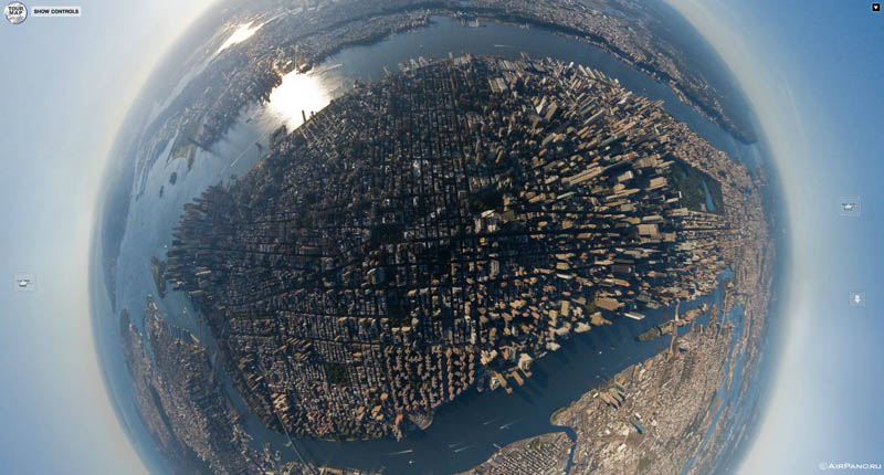 manhattan new york city aerial from above 3 Top Ten 360 Panoramas of Cities Around the World