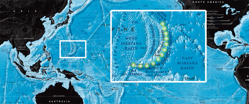 mariana trench map dots Everything You Need to Know About James Cameron and the Deep Sea Challenge