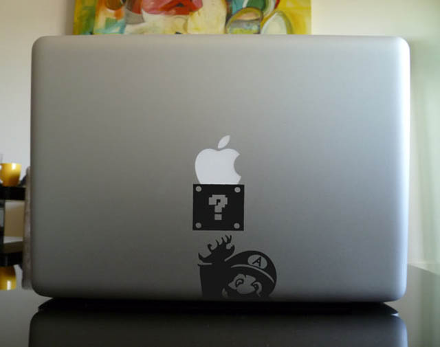 mario 1 up macbook decal sticker 50 Creative MacBook Decals and Stickers
