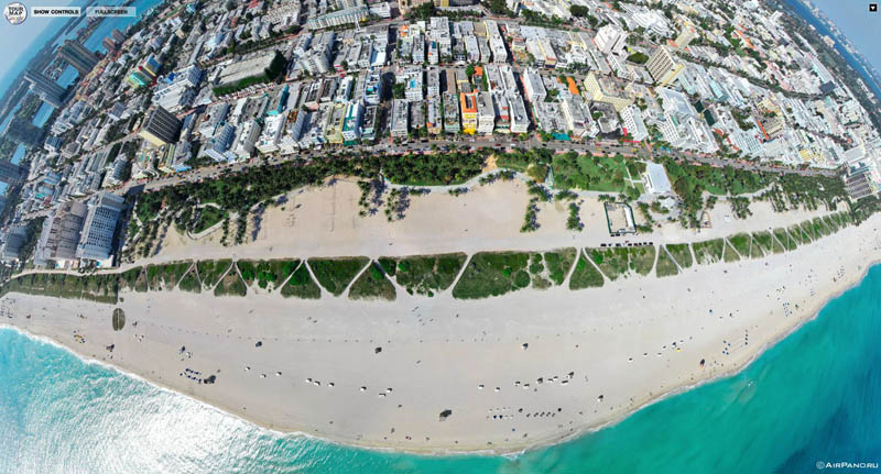 miami florida from above aerial panorama 2 Top Ten 360 Panoramas of Cities Around the World
