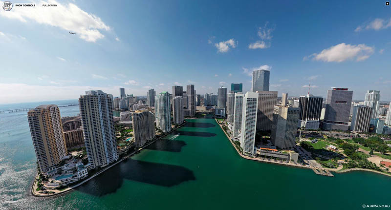 miami florida from above aerial panorama 3 Top Ten 360 Panoramas of Cities Around the World