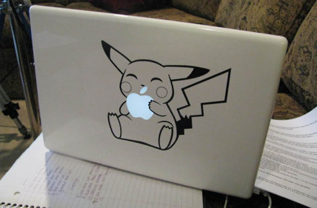 pikachu macbook decal sticker 50 Creative MacBook Decals and Stickers