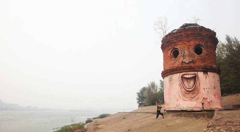 street art nikita nomerz bringing buildings to life 2 23 Buildings with Unintentionally Funny Faces