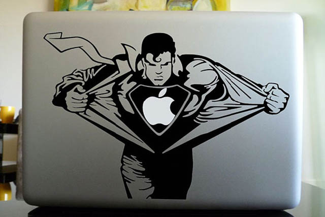 superman macbook decal sticker 50 Creative MacBook Decals and Stickers