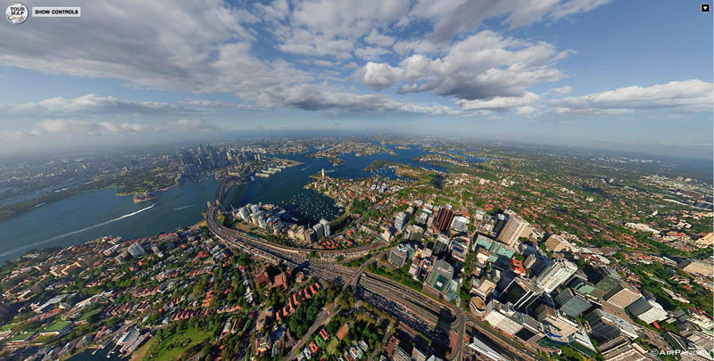 sydney aerial panorama from above 1 Top Ten 360 Panoramas of Cities Around the World