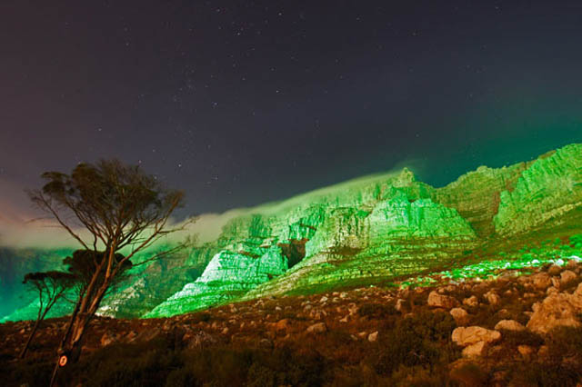 table mountain cape town south africa green st patricks 12 Places Around the World That Turn Green for St. Patricks Day